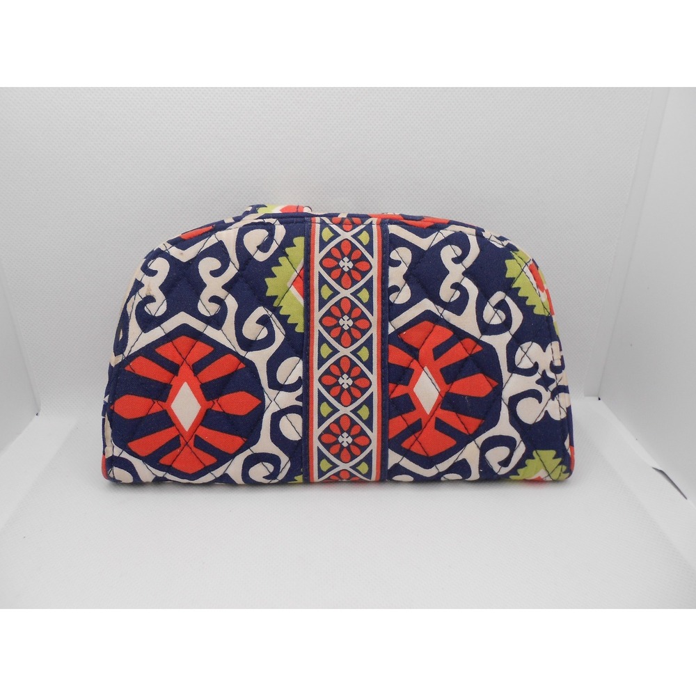 Vera Bradley Retired Sun Valley Clutch Wallet Navy Orange Green 7.5" Long - Picture 2 of 8